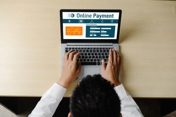 Wall Mural - Online payment platform for modish money transfer on the internet netowrk