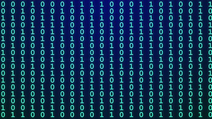 4k stock | Binary digit 1 and 0 forming a mesmerizing blue digital ocean. Suitable for tech backgrounds or presentations.