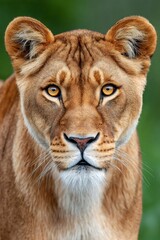 Wall Mural - portrait of lioness showing power and elegance in wildlife photography