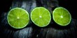 © Artem - vibrant lime halves on a rustic wooden surface, perfect for culinary creations.