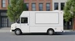 © deni - White Food Truck on City Street.