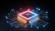 © Dodit - and keyword list based on the image  Neon CPU Glowing on Circuit Board