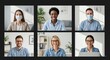 © Hanh - Modern Connection: Photorealistic Video Call Grid of Six Remote Professionals
