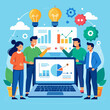 © Anidiadigital - Creative people with light bulb ideas and gears, teamwork for innovation, startup and business solution concept