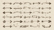 © Joshua - Hand drawn arrows icon set. Sketch curved arrows design. Arrow handmade. Doodle arrows of varios shapes and directions. Pointer and cursor icons.