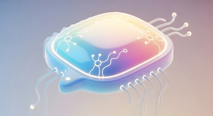 Microchip with Circuit Pattern and Rainbow Colors