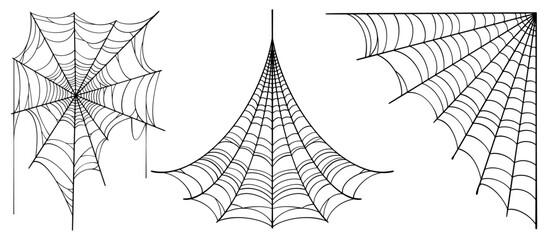 Wall Mural - Vector Set of spider web on white