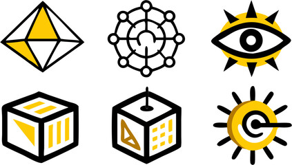 Abstract geometric shapes symbolizing data science technology innovation and future development in artificial intelligence and digital transformation concepts