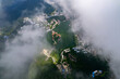 Jiugong Mountain Xianning City China scene is visible through clouds