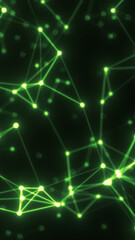 Wall Mural - abstract glowing green neural network or digital grid, symbolizing connection, data flow, and futuri