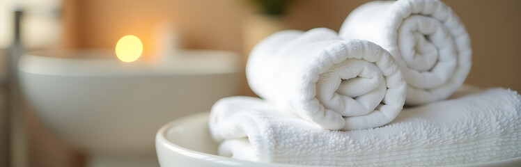 gentle soft focus captures delicate texture fluffy white terrycloth towel loops illuminated warm diffused light