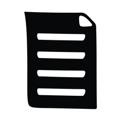 Hand drawn document silhouette vector icon simple minimalist design for web and print