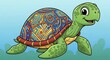 © Muhammad - A cheerful, cartoon turtle with a vibrant, patterned shell, set against a soft backdrop, radiating a playful mood.