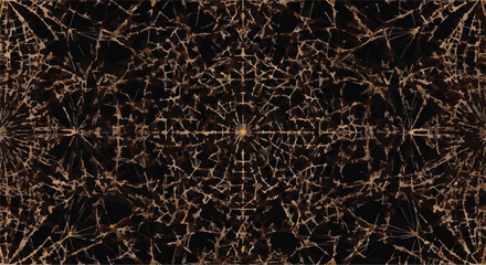 Intricate golden fractal pattern radiating from center against dark background, mesmerizing abstract design