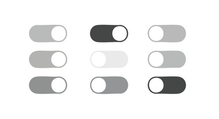 Dynamic toggle switch collection showcasing on off states for user interface design and development projects