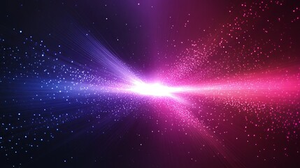 Wall Mural - Dynamic cosmic explosion with vibrant blue and pink light streaks and scattered particles