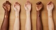 © Meow Creations - Diverse skin tones on five arms displaying makeup foundation swatches for matching