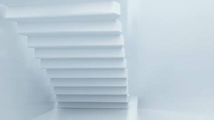 Abstract White Staircase Interior Architecture Modern Geometric Design 3d Render