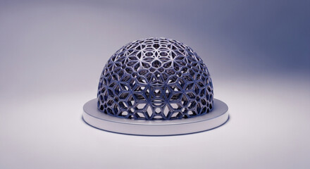 Geometric dome structure design with intricate pattern for architecture and engineering applications model render
