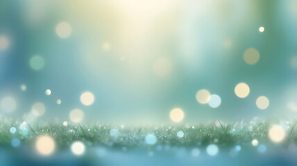 Wall Mural - Abstract ethereal background with sparkling light orbs and shimmering translucent geometric crystals