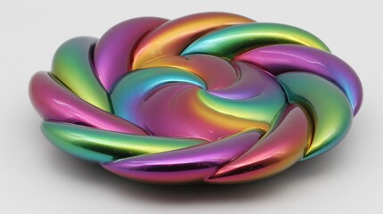 Rainbow swirl metal object
