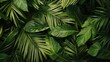 © K99Design - Tropical green leaves with a mix of shades of green and yellow, creating a vibrant and lush background.