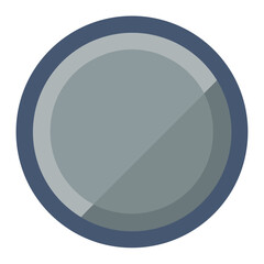 flat platinum circular medal in silver color vector