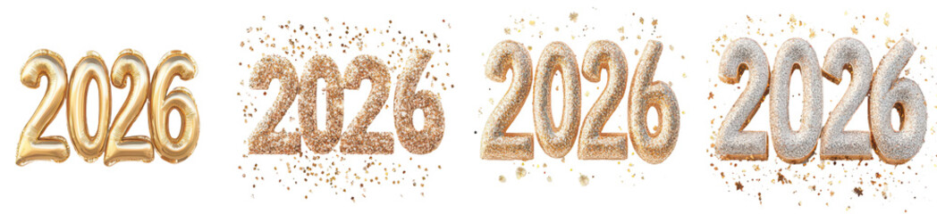 Wall Mural - Year 2026 Gold Numbers Celebration