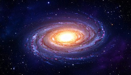 Swirling galaxy spiral with stars and cosmic colors dreamy outer space abstract background
