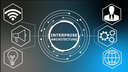 Digital enterprise architecture futuristic concept. business technology virtual screen background. performance metrics, and business insights from large data sets ,network , business 4k
