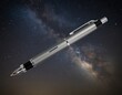 © Imran - Silver pen writing tool office supply stationery elegant design instrument writer creativity galaxy background