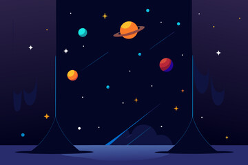 a cosmic journey backdrop with deep space black dr