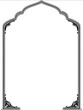 © andrew - simple clean symmetrical art nouveau arch frame border closed bottom vector high quality black lines on solid white background clipart