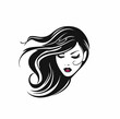 © Glorious monkey   - Beautiful woman face line art vector