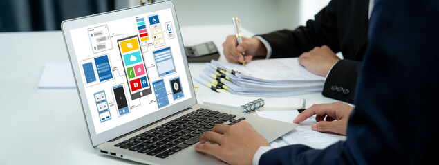 UX UI design process for brisk mobile application and website . Creative prototype of wireframe for professional app developer .