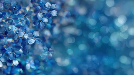 blurred blue floral bokeh background banner