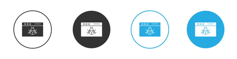 Bug icon vector design pack. symbol logo.