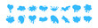 © kolonko - Water splash drop vector liquid puddle fluid shape cartoon icon set. Blue splash element tear blob design rain droplet.