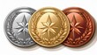 © Ellen - gold silver and bronze medals isolated on white
