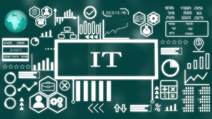 IT Business concept. Network connections, futuristic technology IT concept. Technology, Internet and network concept animation technology background 4k video