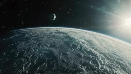 Wall Mural - The Earth seen from space with a night sky