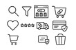 © BROTHER - Online Pharmacy Icons. Outline icon set of Online pharmacy features: search bar, filter options, product list,