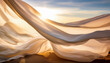 © Seraphina - White Fabric Waving Gently Outdoors 35Mm Lens Capturing Light Shining Through Thin Layers With Soft Natural Motion And Warm Backlight