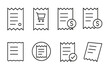 © Jannes - Store receipt line icon set. Vector bill and invoice pictogram bundle for finance apps and web design. Minimalistic purchase, payment and shopping icons with editable stroke.