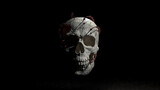 The Skull and barbed wire for Halloween or crime concept 3d Rendering.