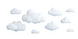 © CrystallineCreative - Collection of fluffy white clouds isolated on a transparent background. Ideal for design elements, weather graphics, or children's illustrations, PNG