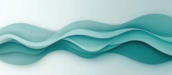 Wall Mural - Abstract Teal and White Wavy Background