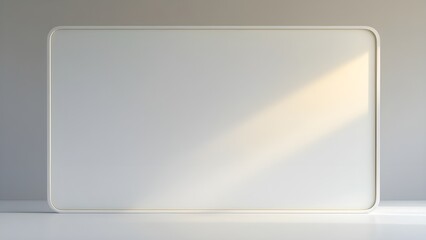 Minimalist white screen with soft light, isolated on white background