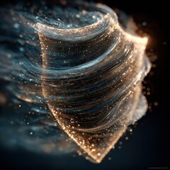 Wall Mural - Futuristic Shield Made of Swirling Liquid Energy with Light Effects