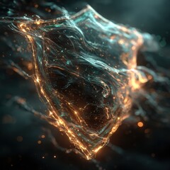 Wall Mural - futuristic shield made of swirling liquid energy in motion